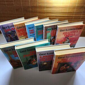 Great Illustrated Classics Lot of Ten Hardcover Baronet Books Children's Stories